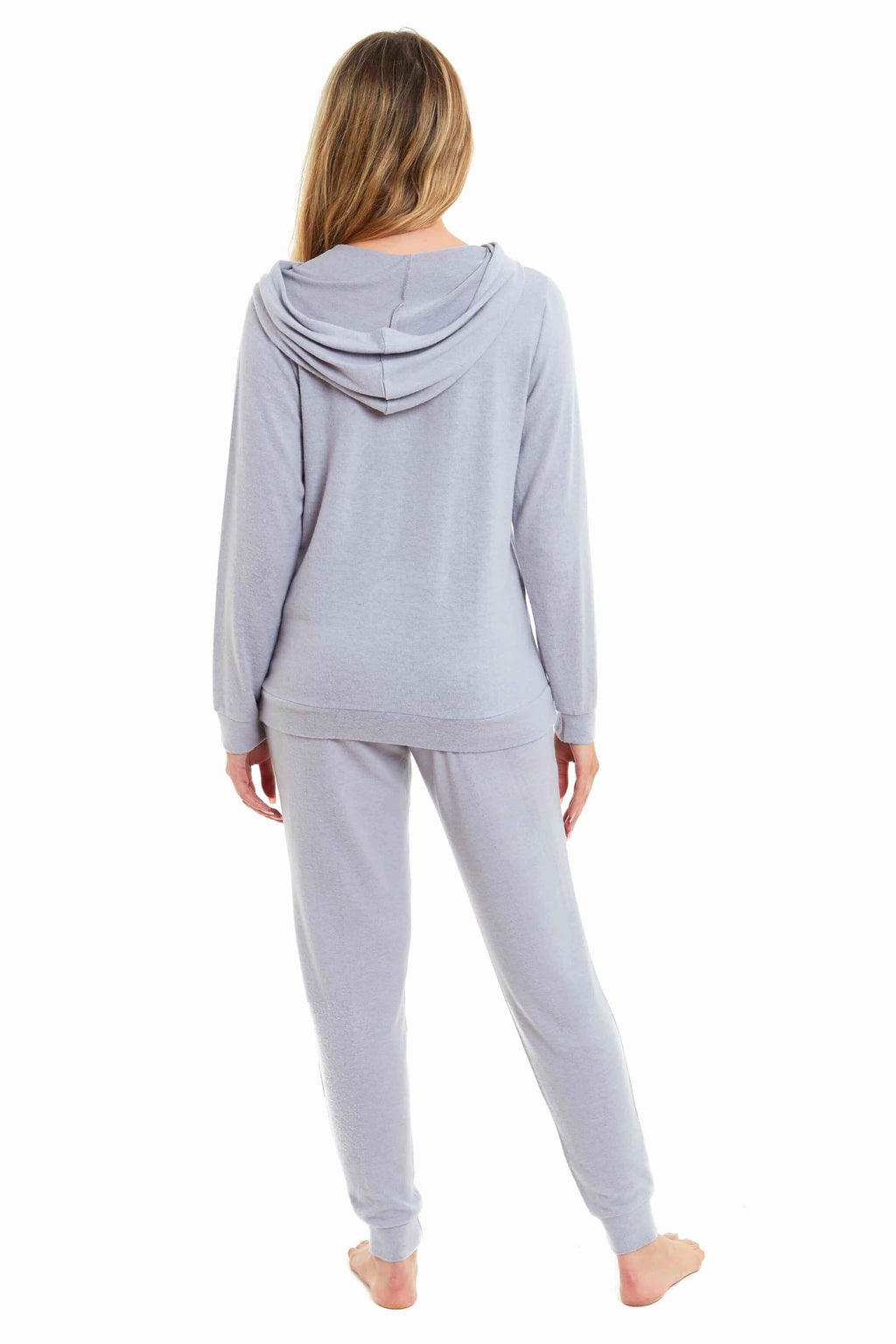 luxurious-womens-pink-grey-cosy-hooded-pyjama-set-soft-comfortable-stretchable-loungewear-long-sleeve-hoodie-and-pants-ideal-gift-daisy-dreamer-pyjamas-1176513693 - Bobobiy