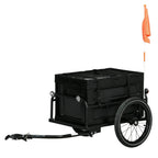 Black steel frame bike trailer storage box with removable top and side panels