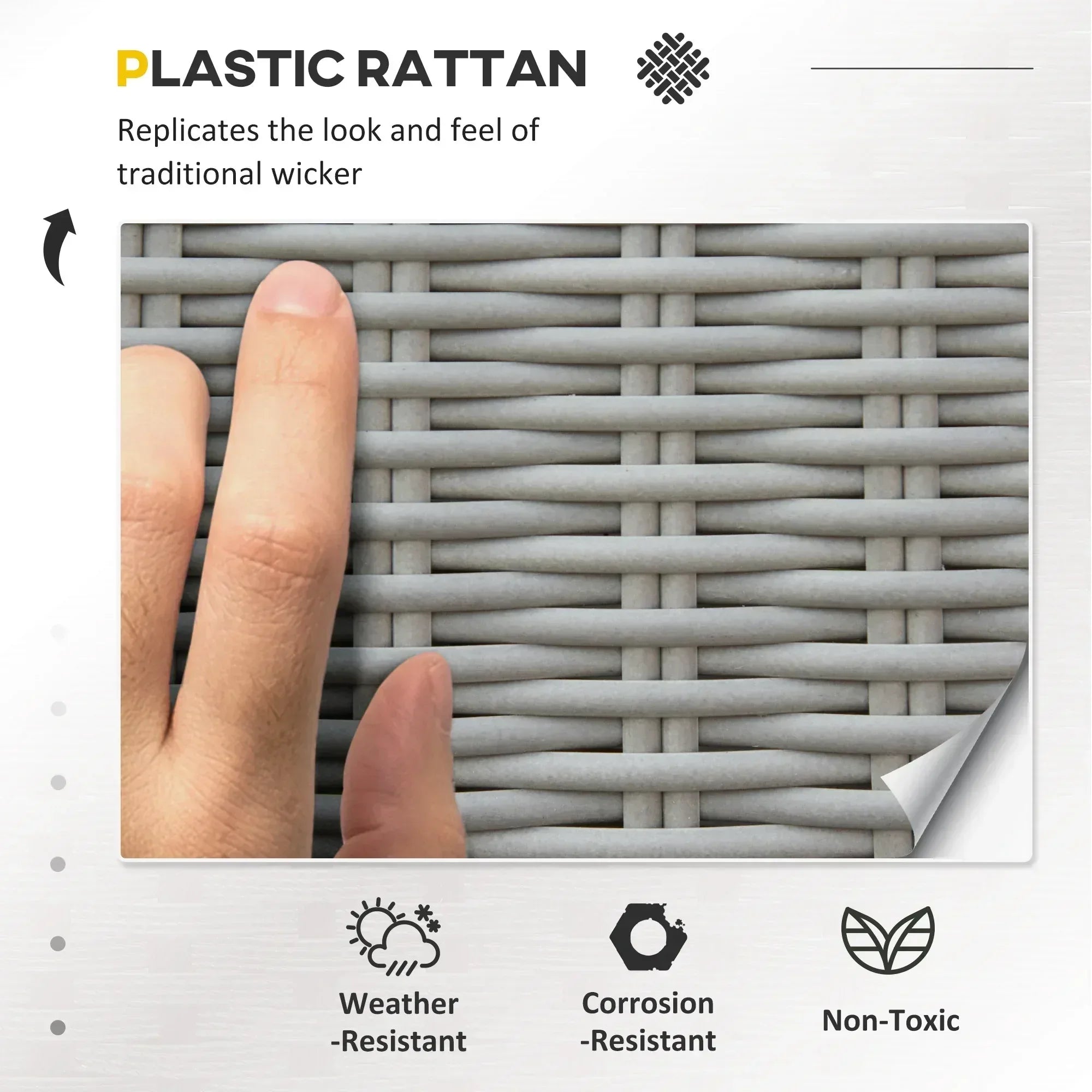 5 Pieces Outdoor PE Rattan Garden Furniture with Cushions, Patio Lounge Adjustable Backrest Chairs, Footstools and Cooler Bar Coffee Table & Cover, Grey - Bobobiy