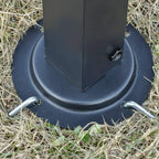 Black ground stake base with anchor screws for outdoor gazebo tent