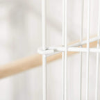 White bird cage corner joint and bar with smooth plastic top