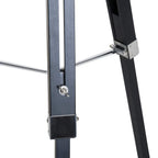 Tripod floor lamp leg with metal clamp and adjustment hardware, black frame