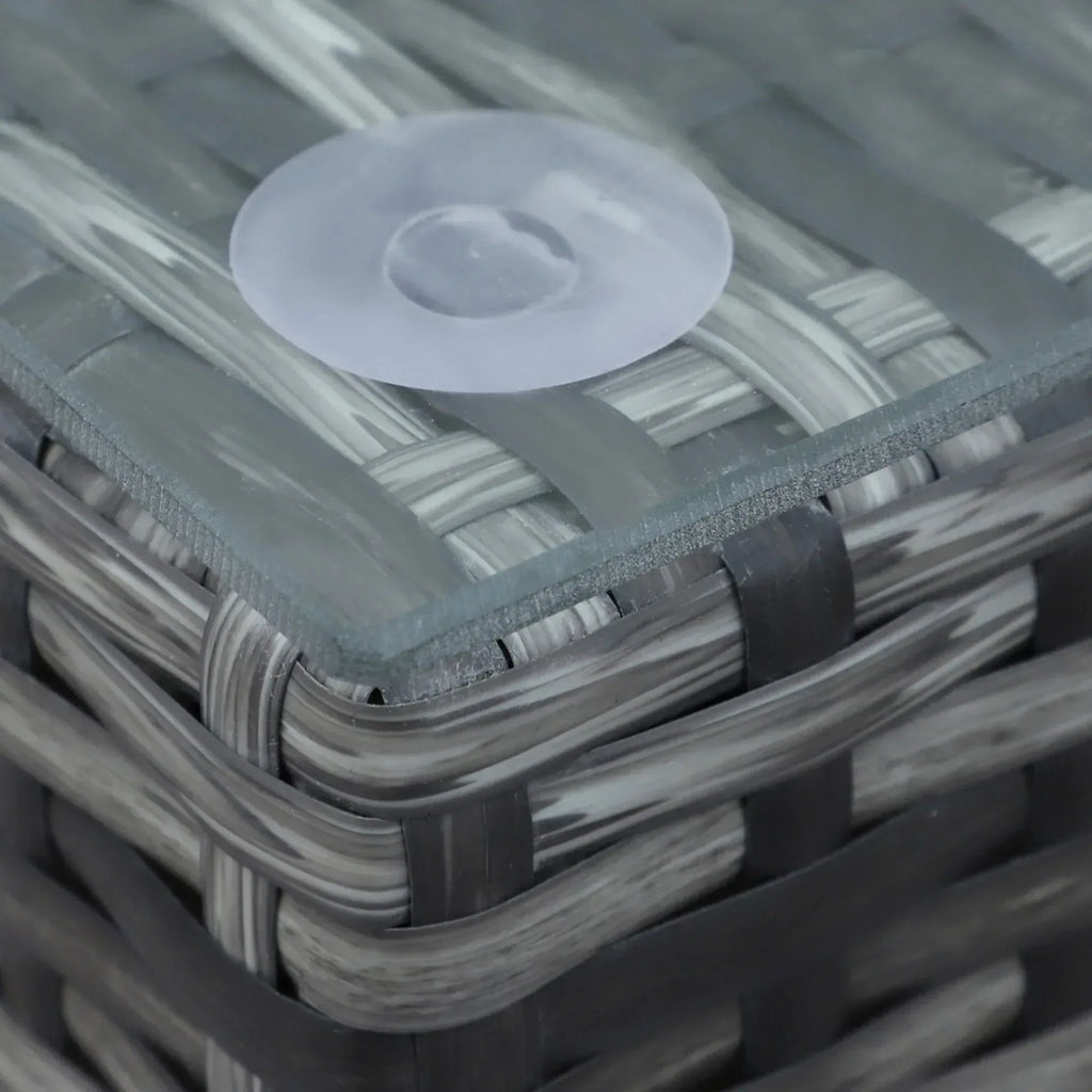 8 Piece Rattan Corner Sofa Set with Wide & Deep Seat, Assembled Aluminium PE Rattan Garden Furniture Set with Thick Cushions and Glass Top Table for Outdoor, Conservatory, Grey - Bobobiy