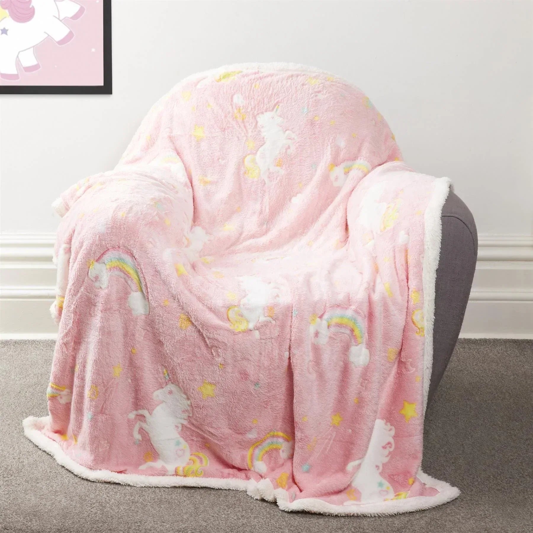 magical-glow-in-the-dark-rainbow-unicorn-teddy-fleece-duvet-set-for-kids-super-soft-cosy-bedding-perfect-for-children-s-bedrooms-by-olivia-rocco-duvet-cover-654253853 - Bobobiy