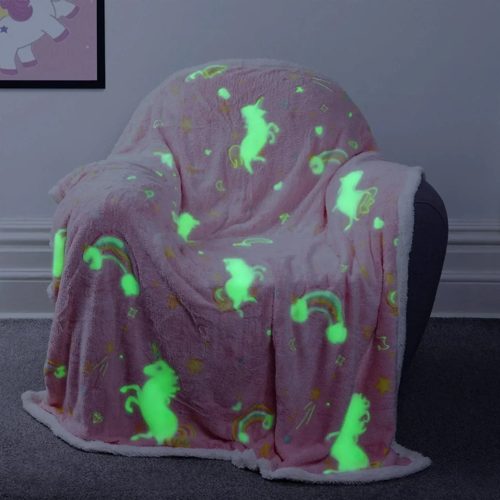 magical-glow-in-the-dark-rainbow-unicorn-teddy-fleece-duvet-set-for-kids-super-soft-cosy-bedding-perfect-for-children-s-bedrooms-by-olivia-rocco-duvet-cover-654254004 - Bobobiy