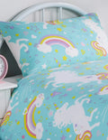 magical-unicorn-fairytale-duvet-cover-set-for-kids-cotton-rich-whimsical-design-oeko-tex-certified-bedding-available-single-double-by-olivia-rocco-single-duckegg-duvet-cover-573849045 - Bobobiy