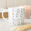 White Happy Cat Print Mug - Bobobiy