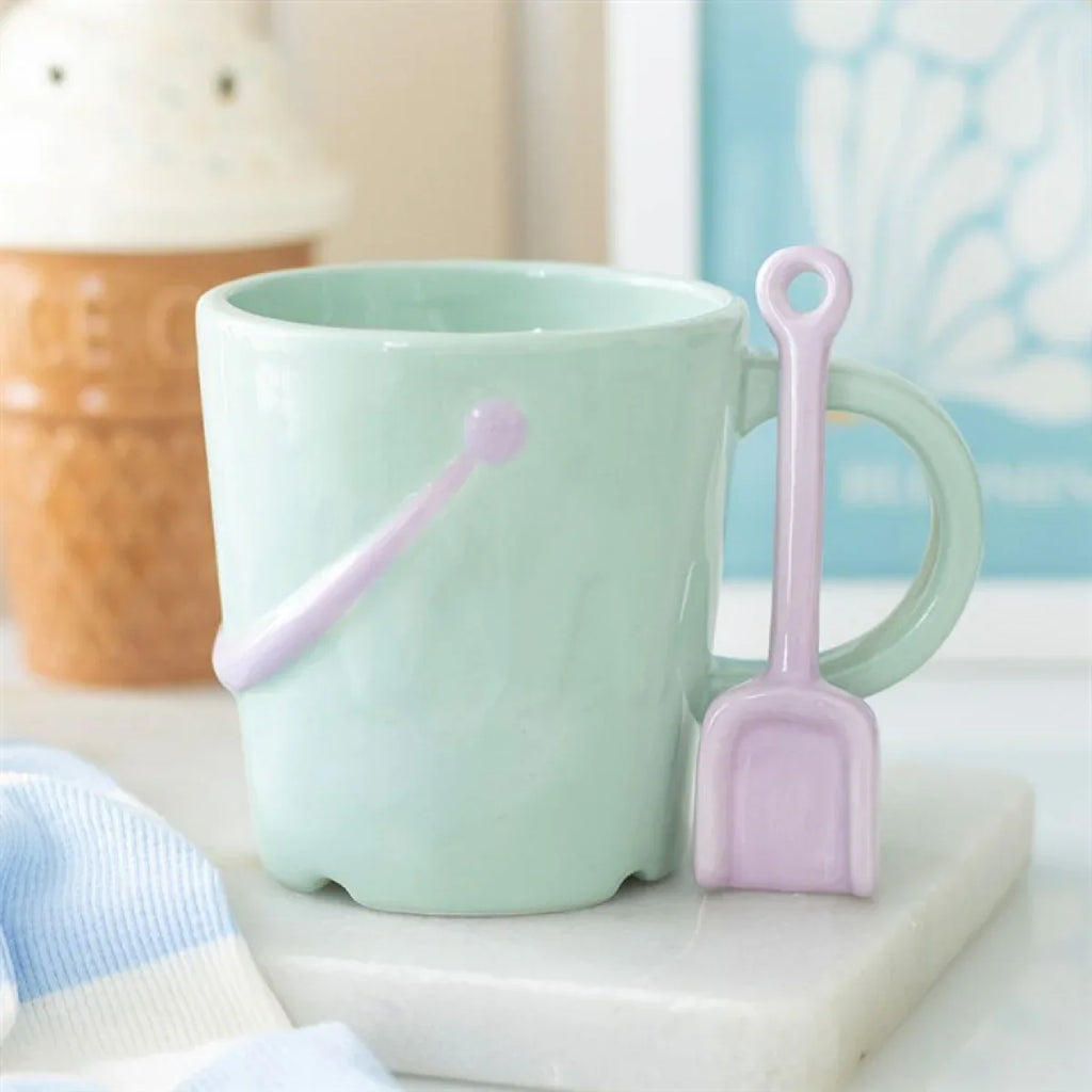 Pastel Bucket Mug with Spade Spoon - Bobobiy