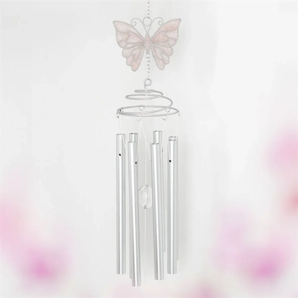 White Butterfly Windchime - Bobobiy