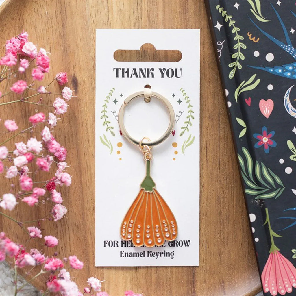 Thank You for Helping Me Grow Flower Keyring - Bobobiy