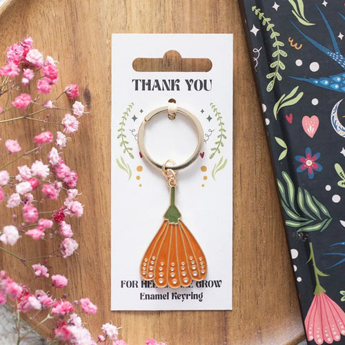 Thank You for Helping Me Grow Flower Keyring - Bobobiy