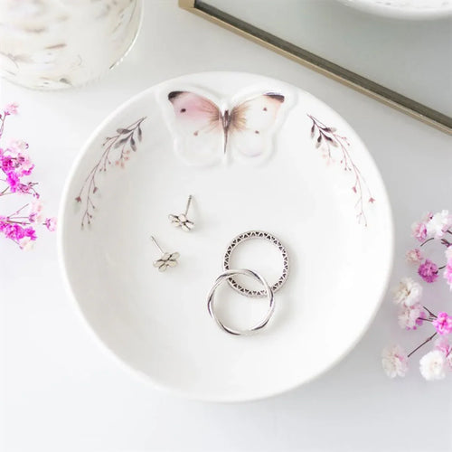 White Butterfly Trinket Dish - Bobobiy