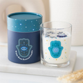 Hand of Hamsa White Rose Candle with Crystals