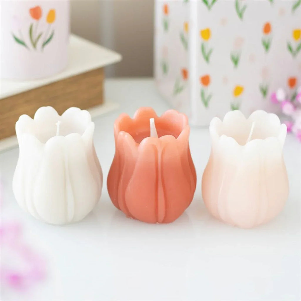 Set of 3 Tulip Shaped Candles - Bobobiy