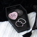 Plain Black Coffin Trinket Tray - Bobobiy