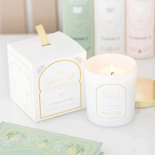 The Story of Serenity Coconut & Vanilla Candle - Bobobiy