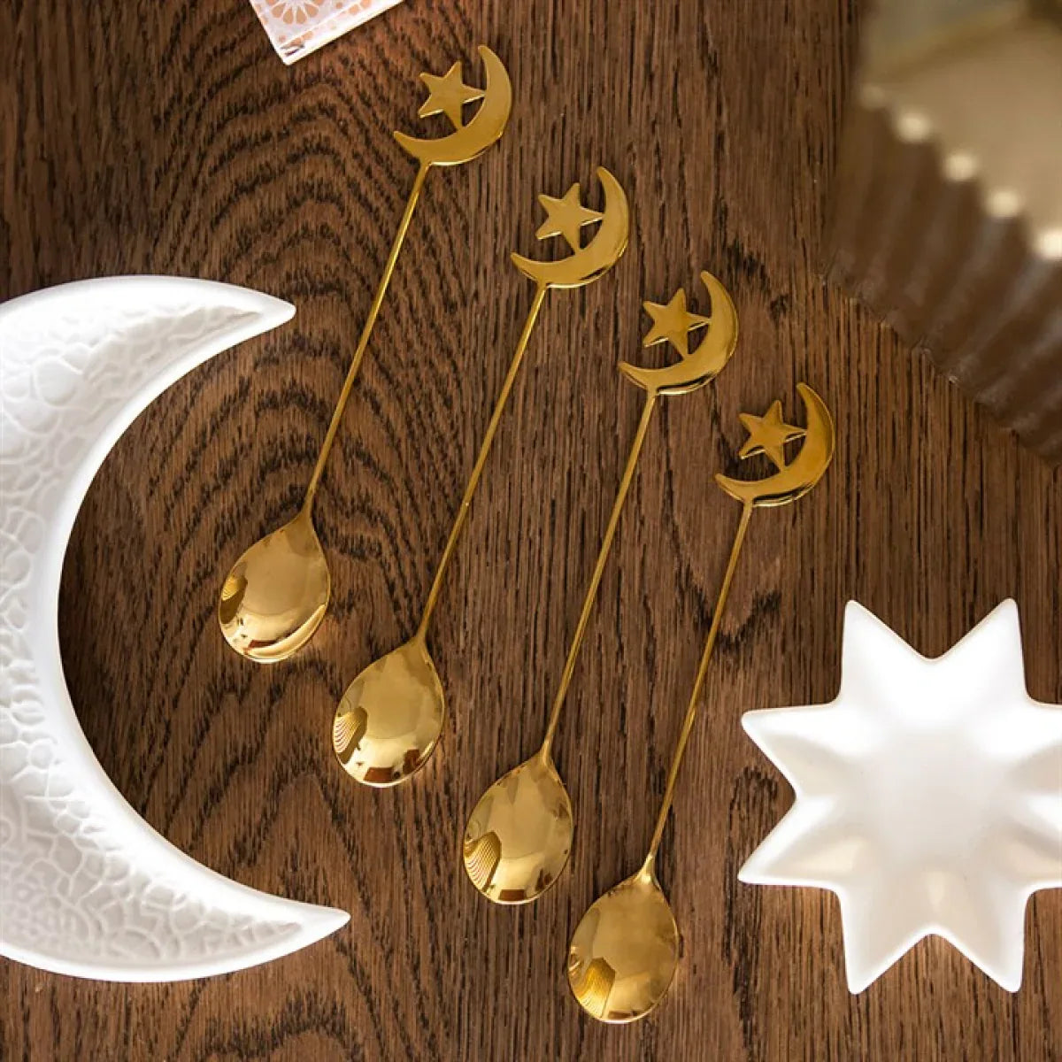 Set of 4 Star and Moon Teaspoons - Bobobiy