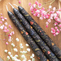 Set of 3 Black Midnight Print Taper Candles - Bobobiy