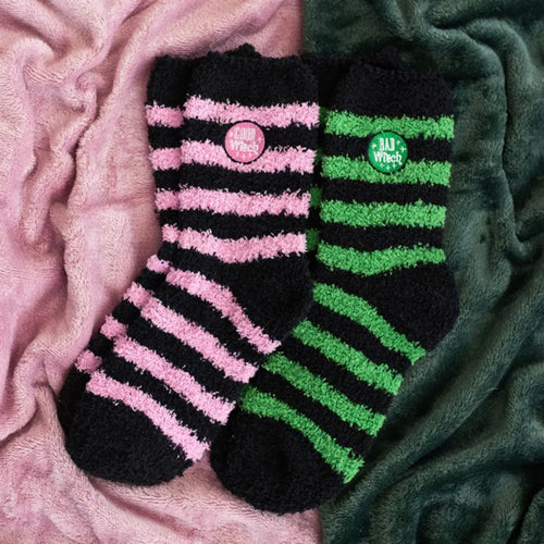 Set of 2 Good Witch and Bad Witch Fluffy Socks - Bobobiy