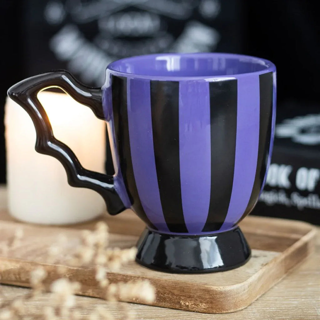 Purple Striped Bat Wing Teacup - Bobobiy