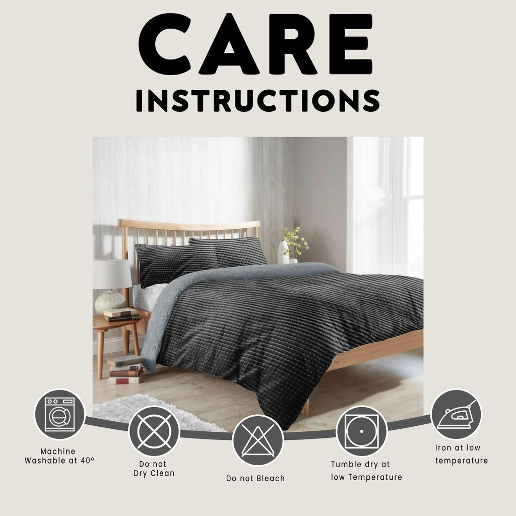 maine-check-super-soft-fluffy-fleece-duvet-cover-set-with-pillowcases-reversible-bedding-for-winter-warmth-in-black-grey-by-olivia-rocco-duvet-cover-1090407932 - Bobobiy