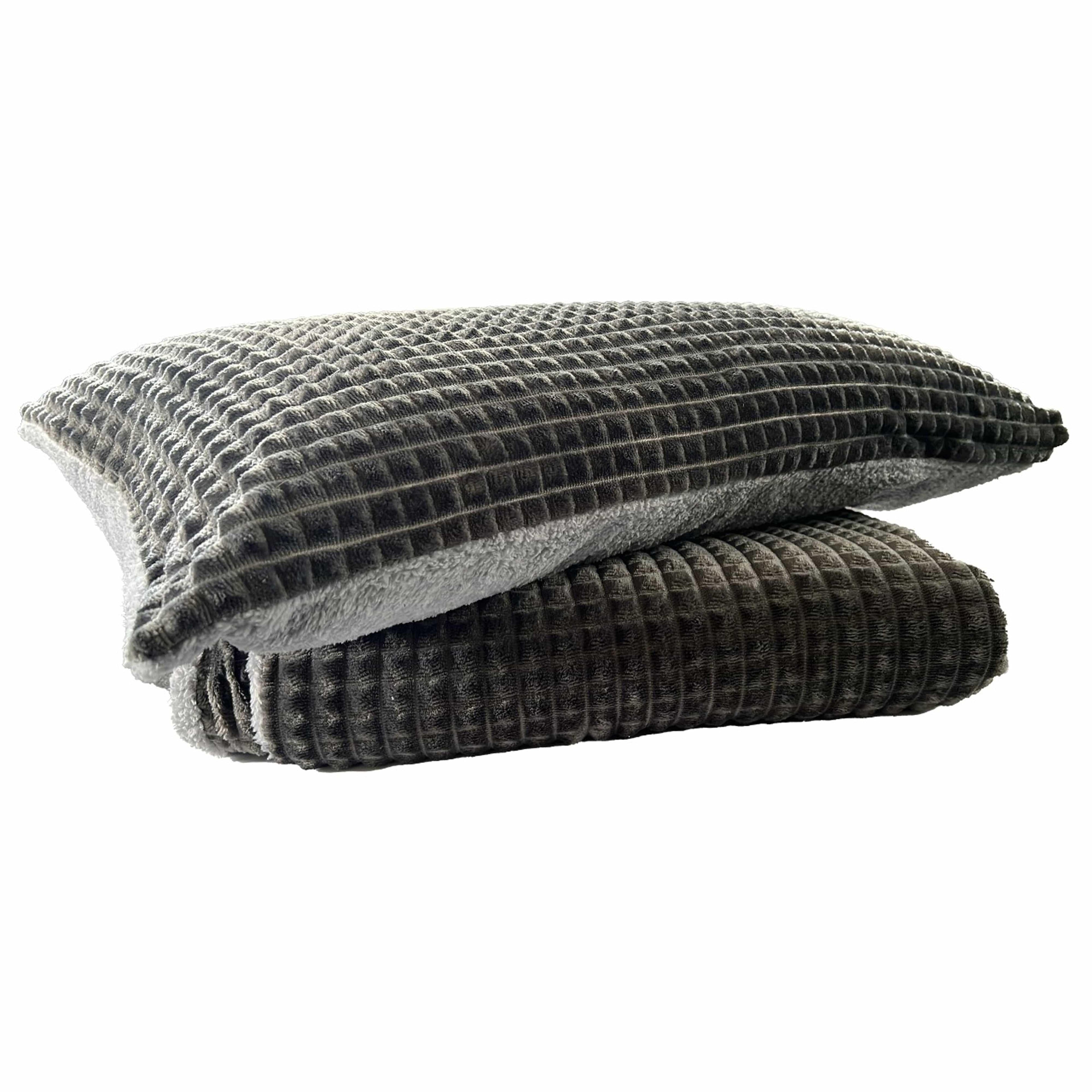 maine-check-super-soft-fluffy-fleece-duvet-cover-set-with-pillowcases-reversible-bedding-for-winter-warmth-in-black-grey-by-olivia-rocco-duvet-cover-1090407933 - Bobobiy
