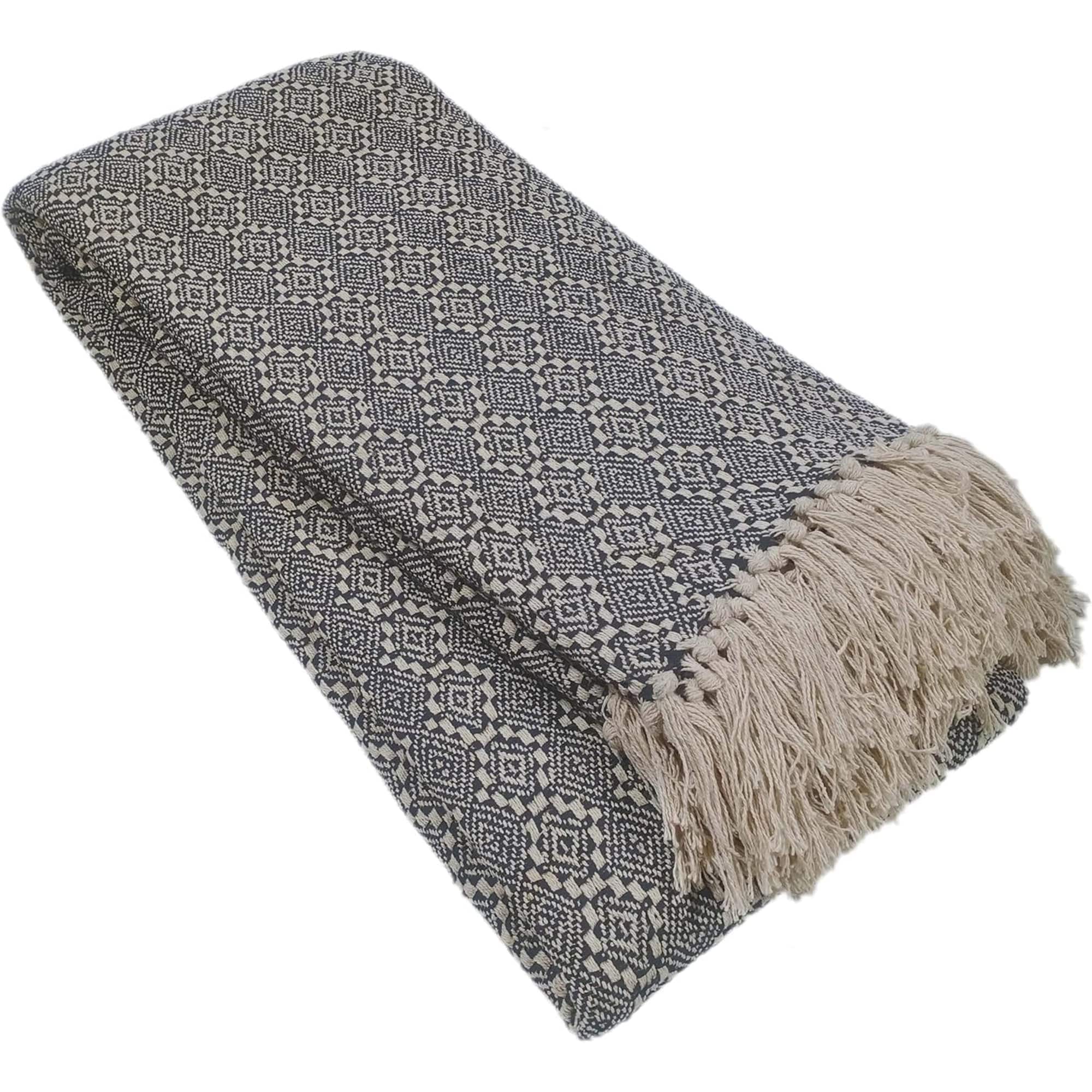 Marrakesh Eco-Friendly Super Soft Cotton Throws Lightweight Sustainable Recycled Cotton for Sofa Bed Chair Calming Colours By