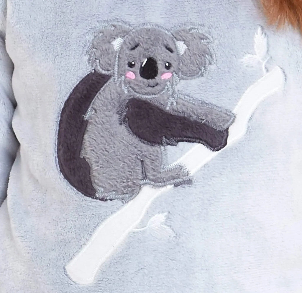 matching-mother-daughter-koala-bear-hooded-pyjama-set-soft-plush-fleece-flannel-loungewear-nightwear-for-women-and-girls-by-daisy-dreamer-pyjamas-572505656 - Bobobiy