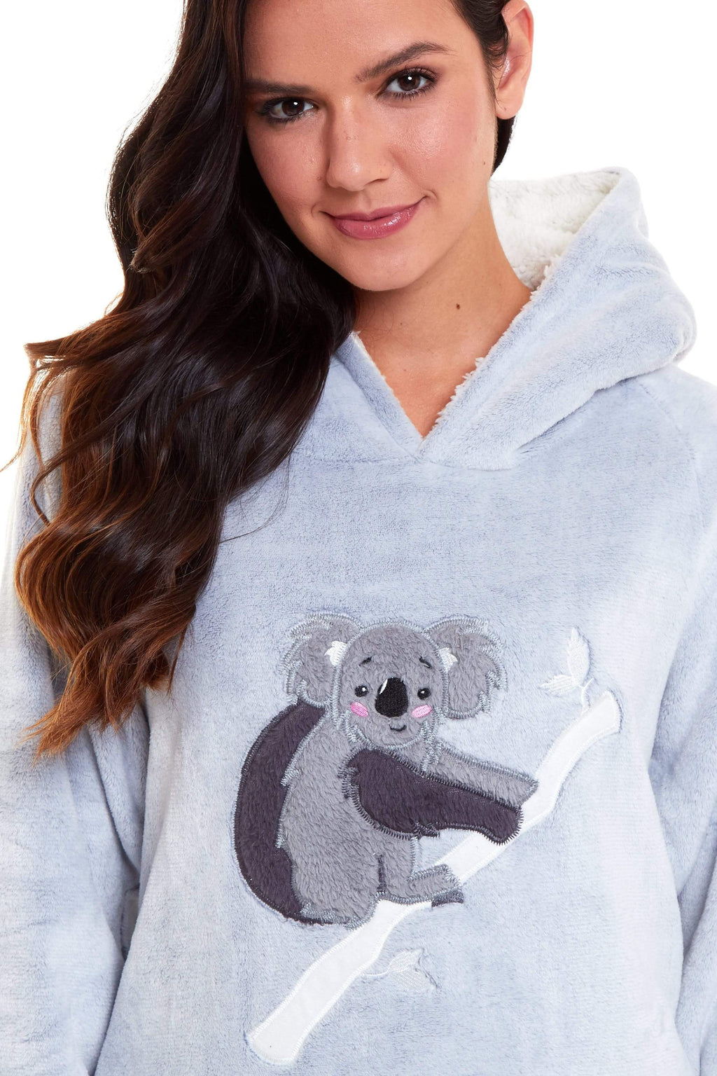 matching-mother-daughter-koala-bear-hooded-pyjama-set-soft-plush-fleece-flannel-loungewear-nightwear-for-women-and-girls-by-daisy-dreamer-pyjamas-572505661 - Bobobiy