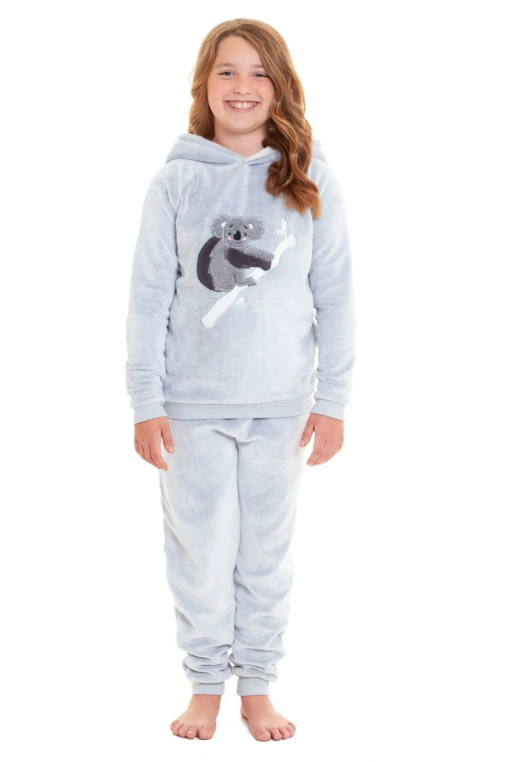 matching-mother-daughter-koala-bear-hooded-pyjama-set-soft-plush-fleece-flannel-loungewear-nightwear-for-women-and-girls-by-daisy-dreamer-pyjamas-572505700 - Bobobiy