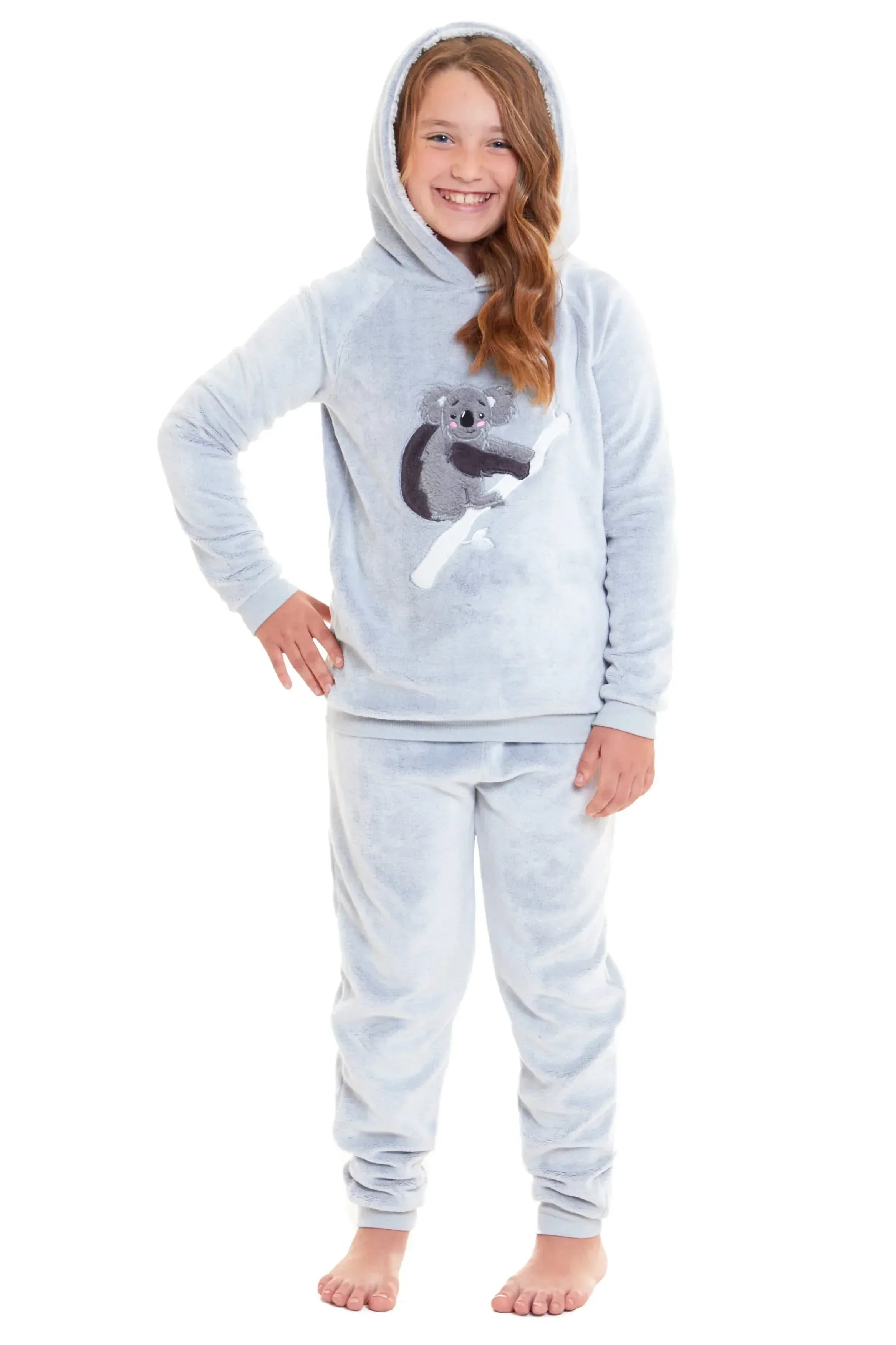 matching-mother-daughter-koala-bear-hooded-pyjama-set-soft-plush-fleece-flannel-loungewear-nightwear-for-women-and-girls-by-daisy-dreamer-pyjamas-572505706 - Bobobiy