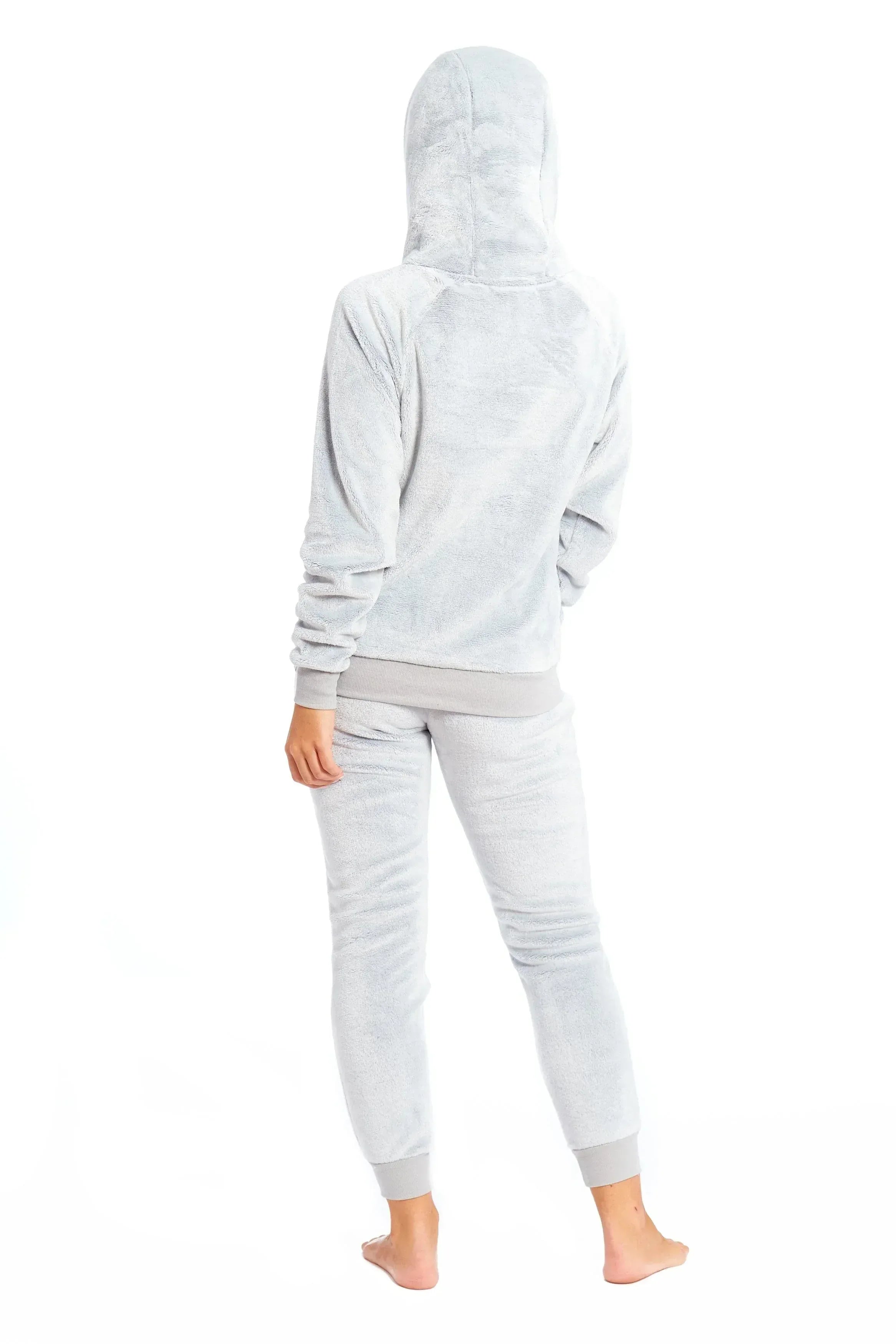 matching-mother-daughter-plush-fleece-hooded-pyjama-set-with-embroidered-sloth-design-ultra-soft-sherpa-lined-nightwear-for-girls-and-women-by-daisy-dreamer-pyjamas-573132973 - Bobobiy