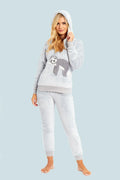 matching-mother-daughter-plush-fleece-hooded-pyjama-set-with-embroidered-sloth-design-ultra-soft-sherpa-lined-nightwear-for-girls-and-women-by-daisy-dreamer-small-uk-8-10-pyjamas-5731 - Bobobiy