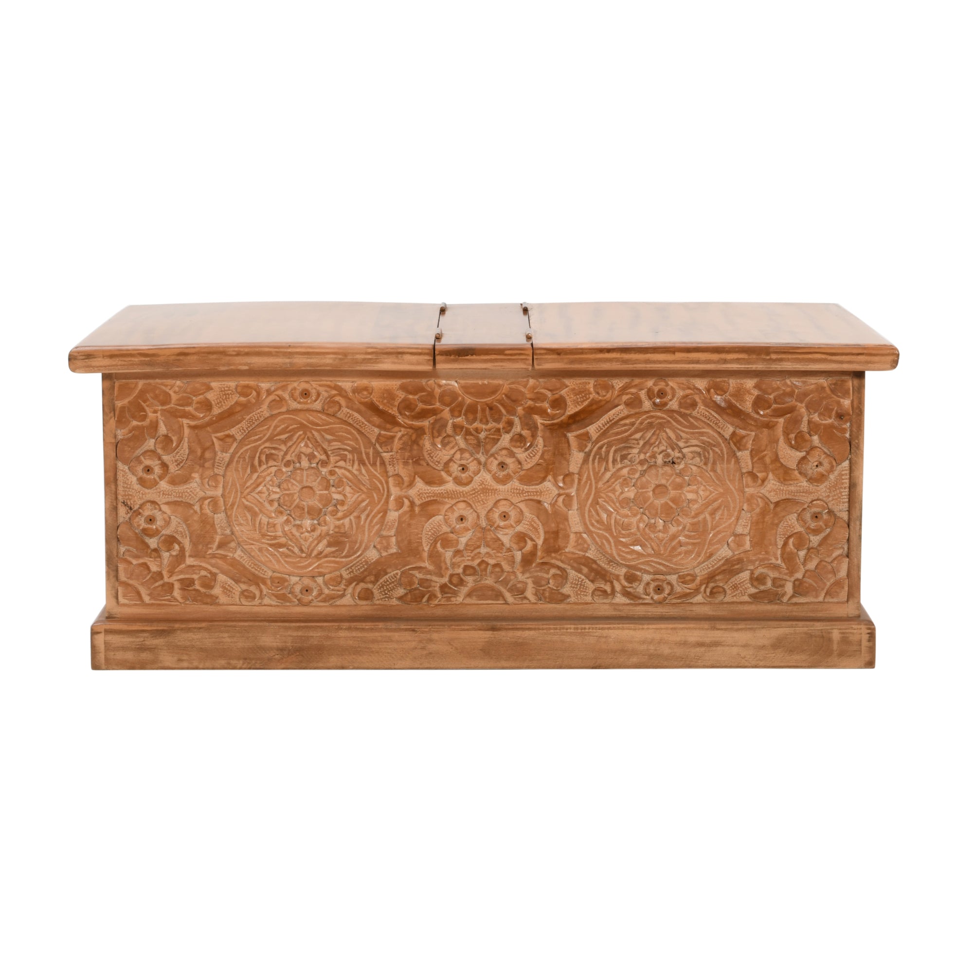 Carved Mango Wood Coffee Table/Blanket Box