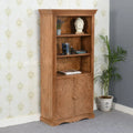 mc15-carved-mango-wood-large-corner-bookcase-3-shelving-and-2-door-lifestyle - Bobobiy