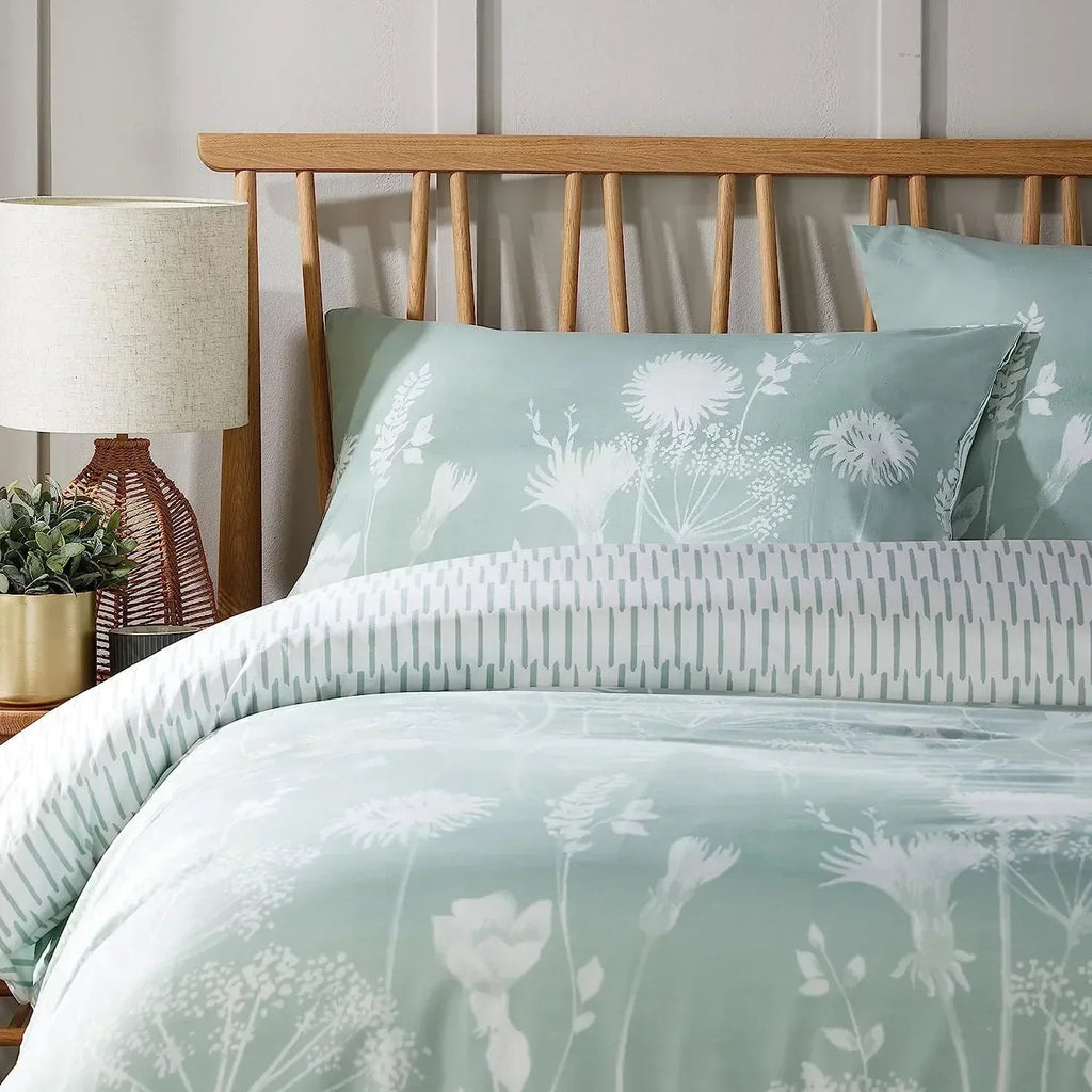 meadow-sage-green-reversible-duvet-cover-set-with-pillowcases-easy-care-durable-polyester-stylish-quilted-design-single-double-king-by-olivia-rocco-duvet-cover-918329740 - Bobobiy