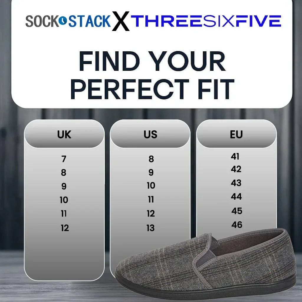 men-s-checked-slippers-memory-foam-soft-lining-warm-slip-on-house-shoes-for-indoor-use-by-sock-stack-slippers-1180701763 - Bobobiy