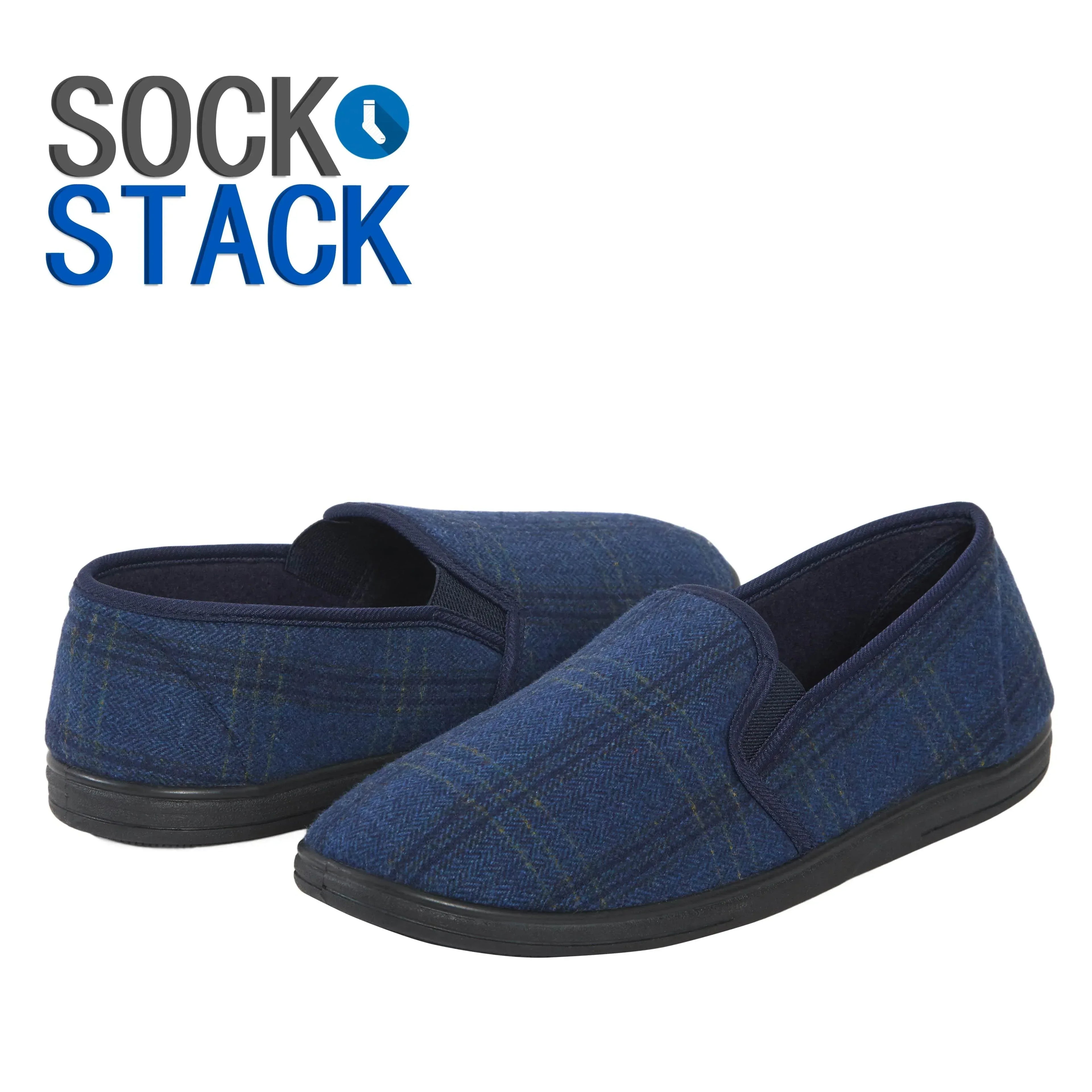 men-s-checked-slippers-memory-foam-soft-lining-warm-slip-on-house-shoes-for-indoor-use-by-sock-stack-slippers-1180701764 - Bobobiy