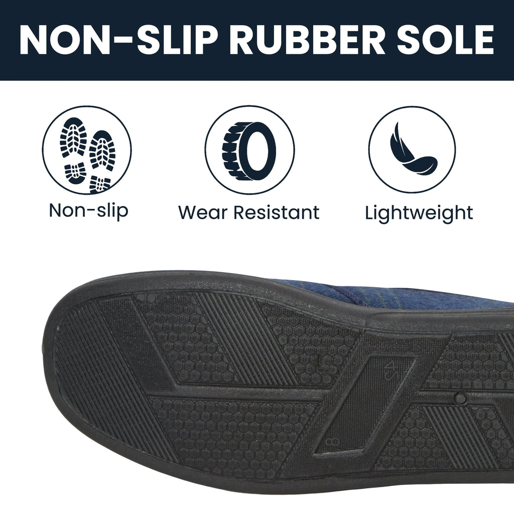 men-s-checked-slippers-memory-foam-soft-lining-warm-slip-on-house-shoes-for-indoor-use-by-sock-stack-slippers-1180701765 - Bobobiy