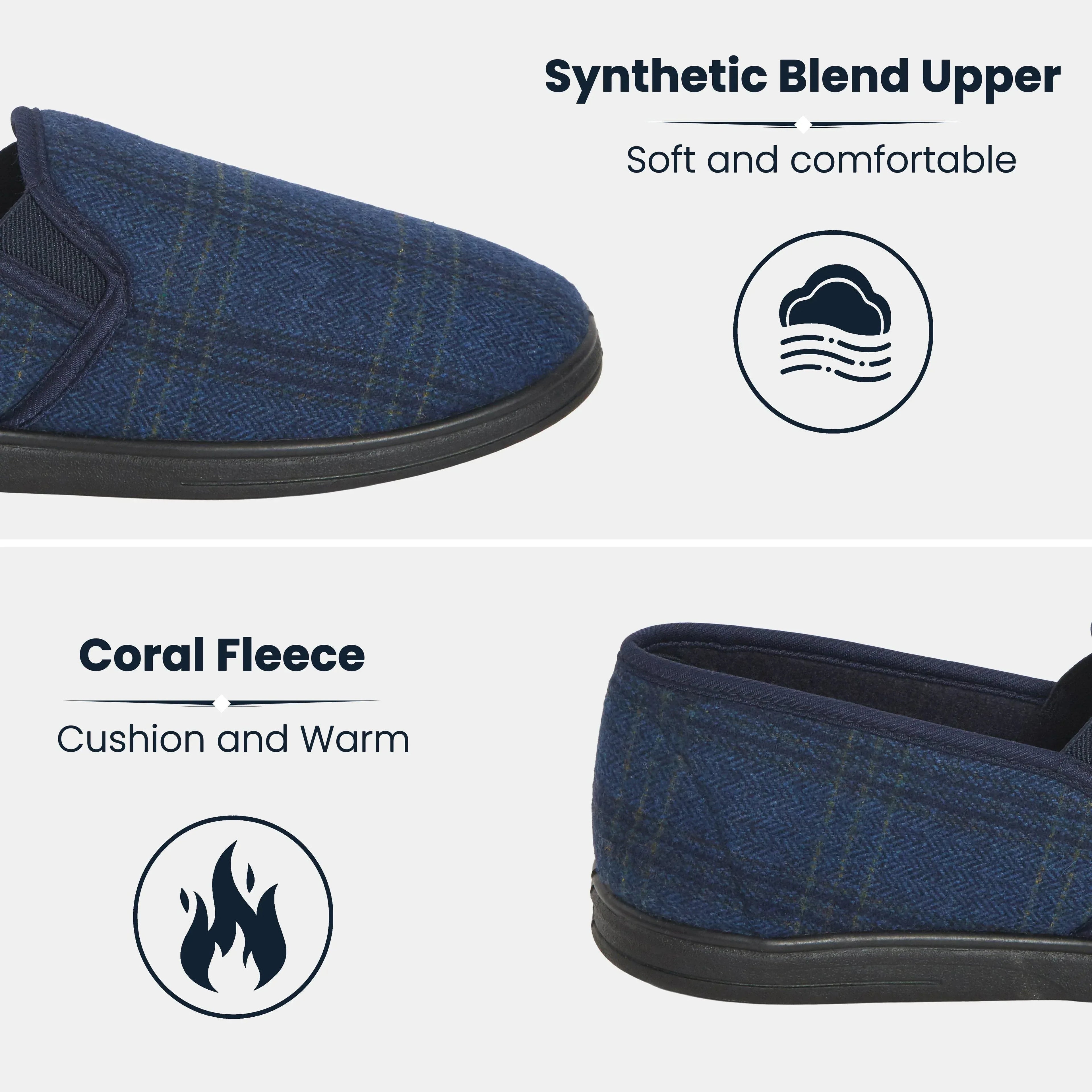 men-s-checked-slippers-memory-foam-soft-lining-warm-slip-on-house-shoes-for-indoor-use-by-sock-stack-slippers-1180701766 - Bobobiy