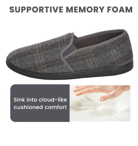 men-s-checked-slippers-memory-foam-soft-lining-warm-slip-on-house-shoes-for-indoor-use-by-sock-stack-slippers-1180701770 - Bobobiy