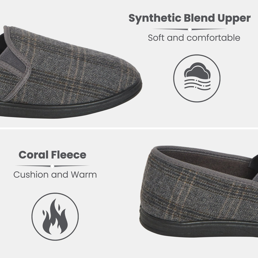 men-s-checked-slippers-memory-foam-soft-lining-warm-slip-on-house-shoes-for-indoor-use-by-sock-stack-slippers-1180701771 - Bobobiy