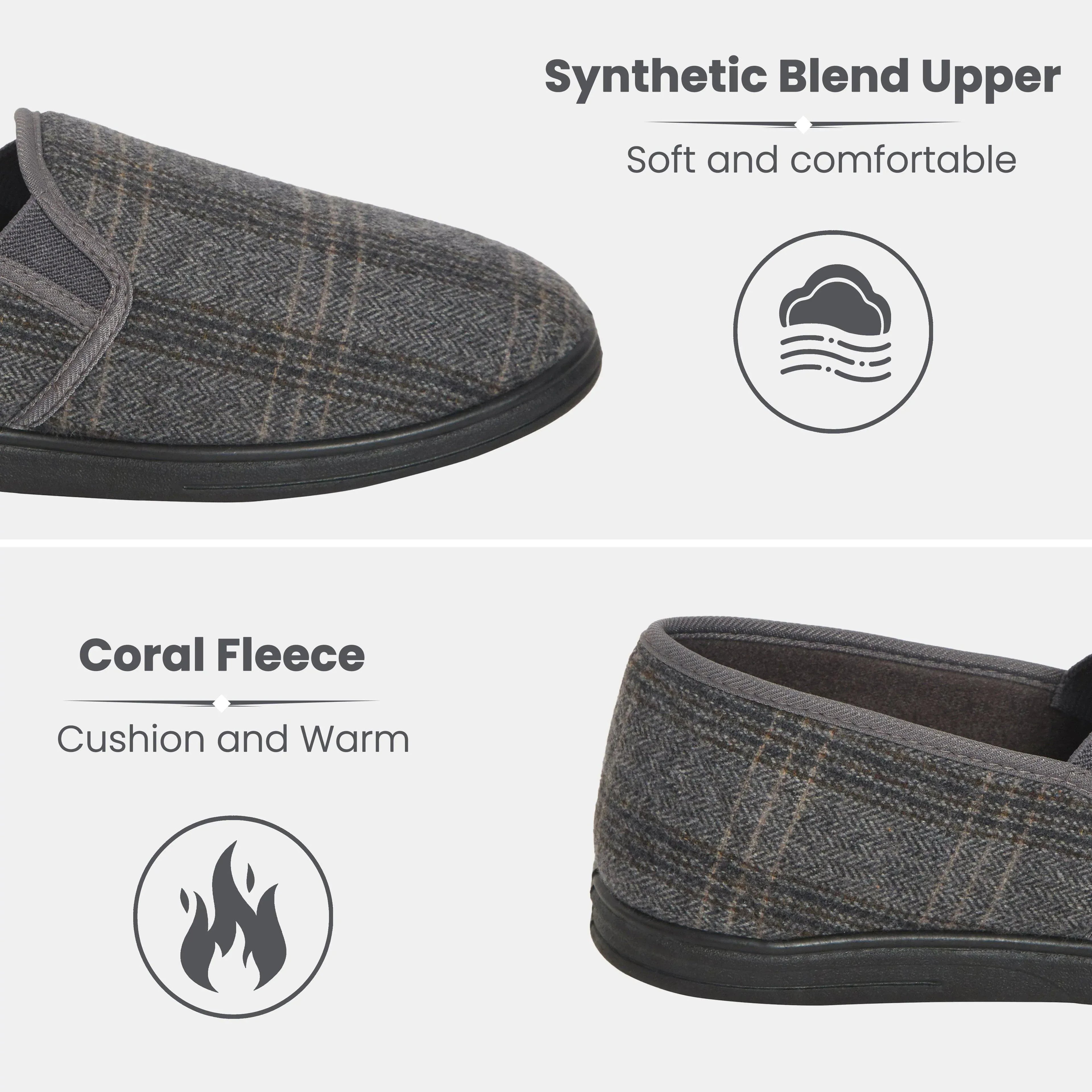 men-s-checked-slippers-memory-foam-soft-lining-warm-slip-on-house-shoes-for-indoor-use-by-sock-stack-slippers-1180701771 - Bobobiy