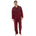 men-s-classic-red-woven-pyjama-set-long-sleeve-button-top-bottoms-easy-care-nightwear-sleepwear-by-sock-stack-m-red-pyjamas-1176513512 - Bobobiy