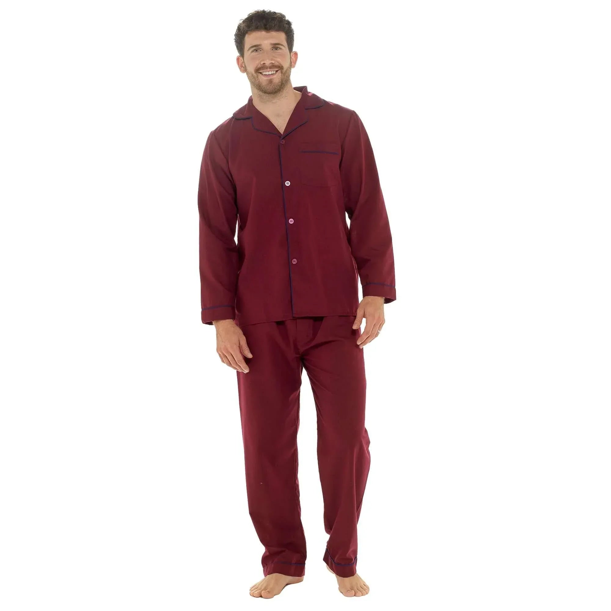 men-s-classic-red-woven-pyjama-set-long-sleeve-button-top-bottoms-easy-care-nightwear-sleepwear-by-sock-stack-m-red-pyjamas-1176513512 - Bobobiy