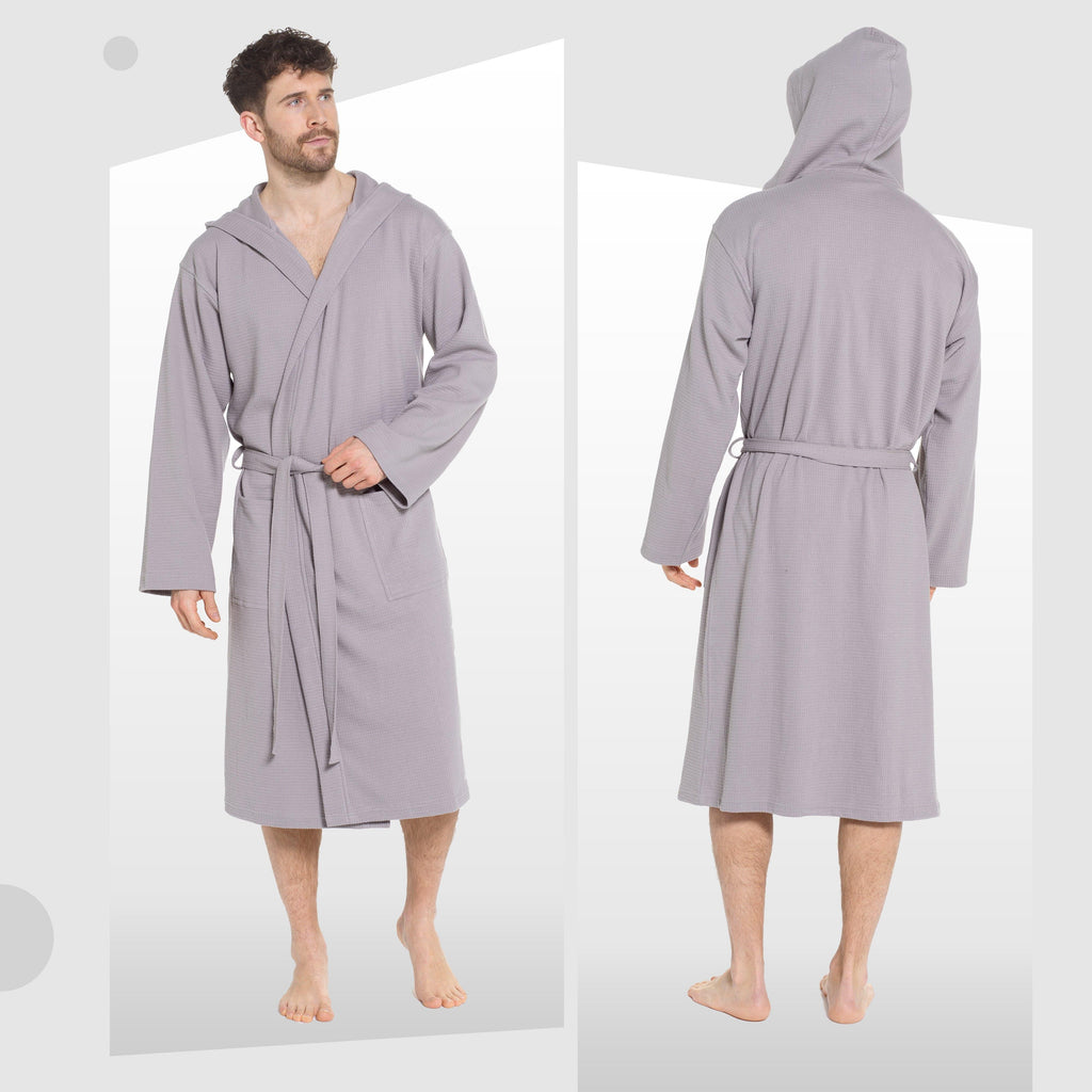 men-s-hooded-waffle-cotton-bathrobe-grey-super-absorbent-spa-robe-luxury-dressing-gown-for-home-loungewear-by-sock-stack-bathrobe-1176964976 - Bobobiy