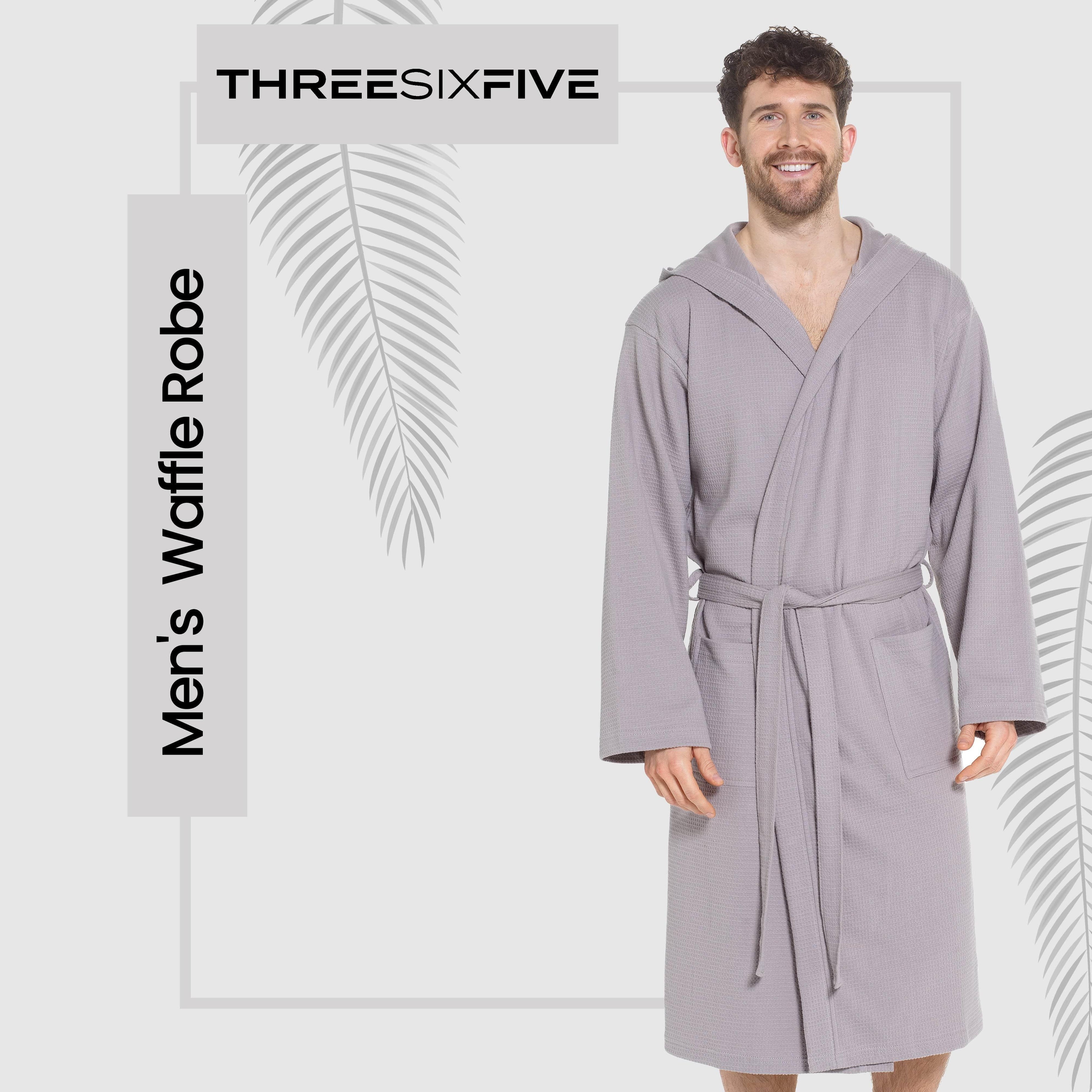 men-s-hooded-waffle-cotton-bathrobe-grey-super-absorbent-spa-robe-luxury-dressing-gown-for-home-loungewear-by-sock-stack-bathrobe-1176964978 - Bobobiy