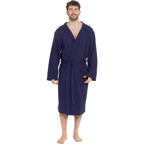 men-s-hooded-waffle-cotton-bathrobe-navy-super-absorbent-spa-robe-luxury-dressing-gown-for-home-loungewear-by-olivia-rocco-m-l-navy-bathrobe-1145860960 - Bobobiy