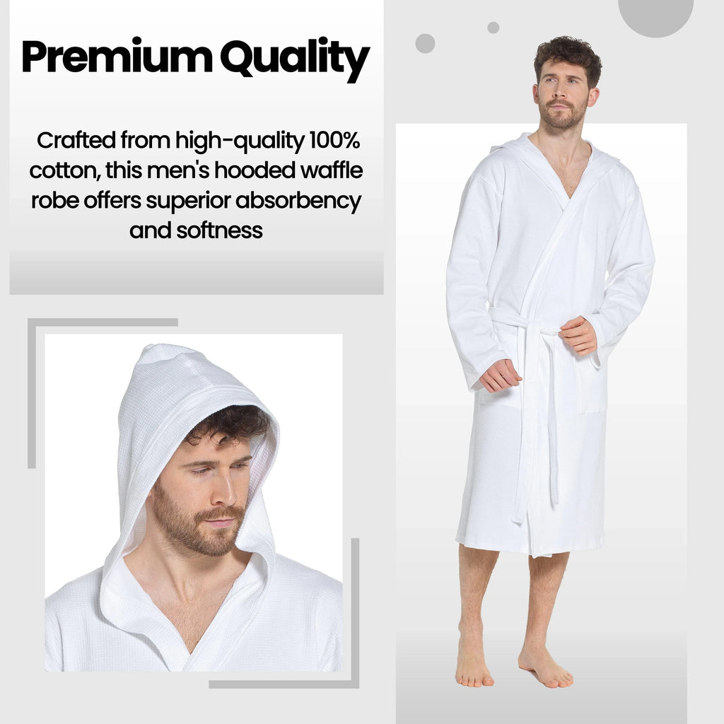 men-s-hooded-waffle-cotton-bathrobe-white-super-absorbent-spa-robe-luxury-dressing-gown-for-home-loungewear-by-sock-stack-bathrobe-1176964979 - Bobobiy