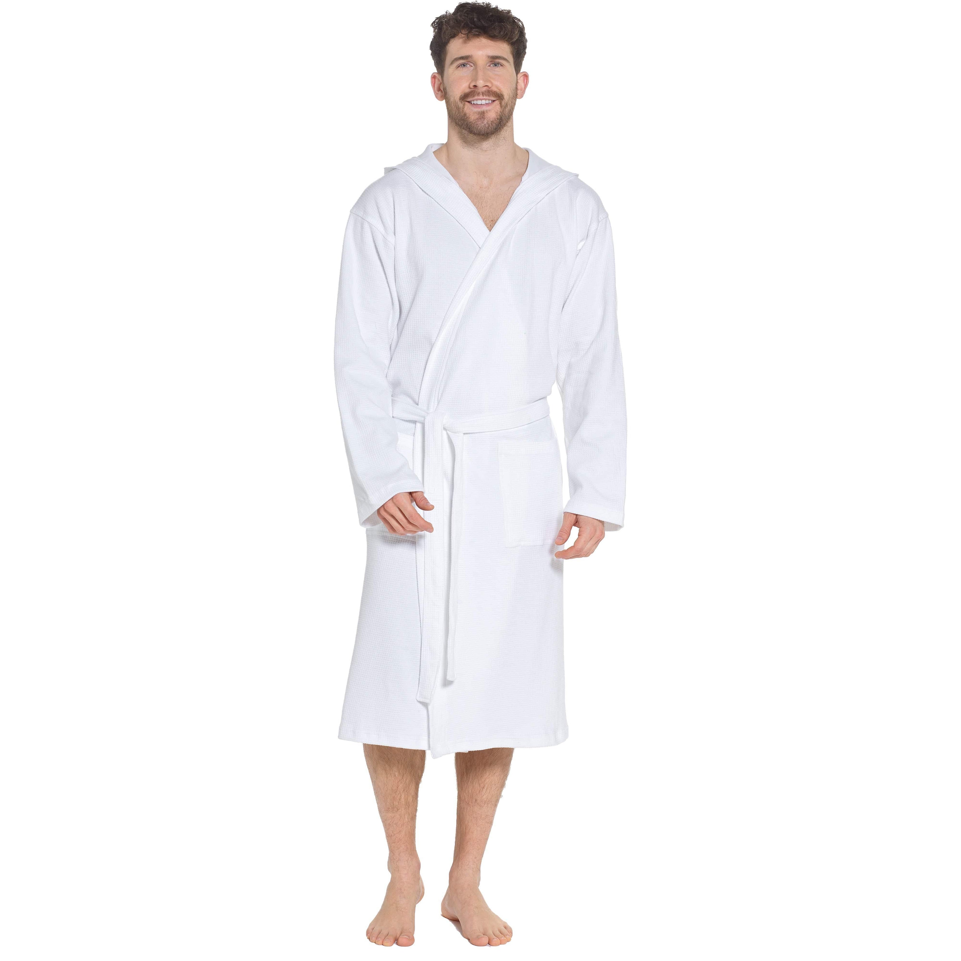 men-s-hooded-waffle-cotton-bathrobe-white-super-absorbent-spa-robe-luxury-dressing-gown-for-home-loungewear-by-sock-stack-m-l-white-bathrobe-1176964983 - Bobobiy